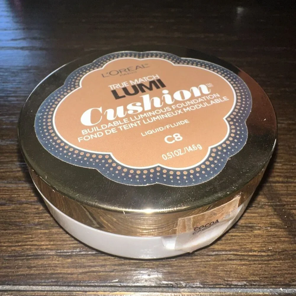 L'Oreal True Match Lumi Cushion Foundation C8 Cocoa Dewy Liquid Makeup Full Size